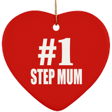 Number One #1 Step Mum - Heart Ornament