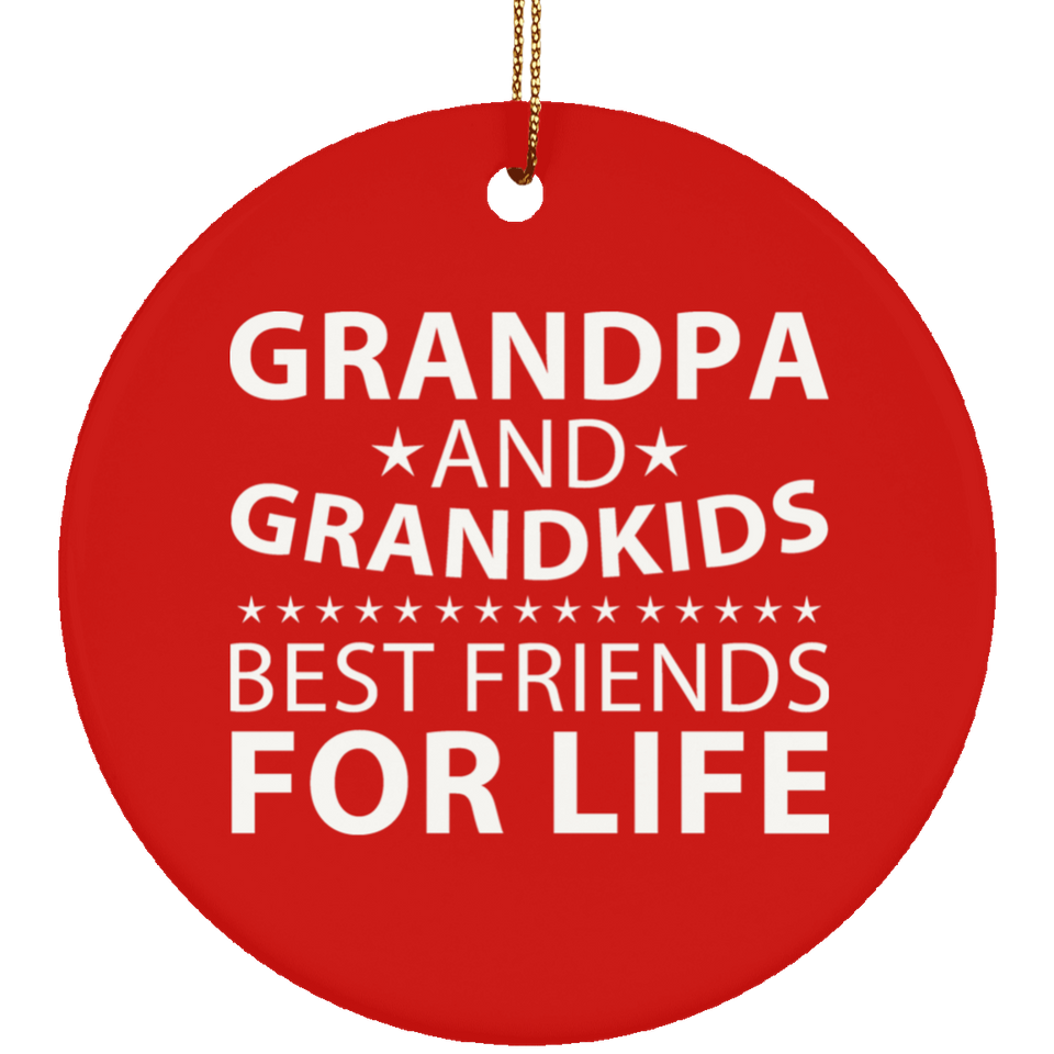 Grandpa and Grandkids, Best Friends For Life - Circle Ornament