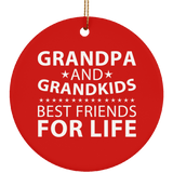 Grandpa and Grandkids, Best Friends For Life - Circle Ornament