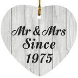 49th Anniversary Mr & Mrs Since 1975 - Heart Ornament F
