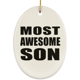 Most Awesome Son - Oval Ornament