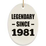 43rd Birthday Legendary Since 1981 - Oval Ornament