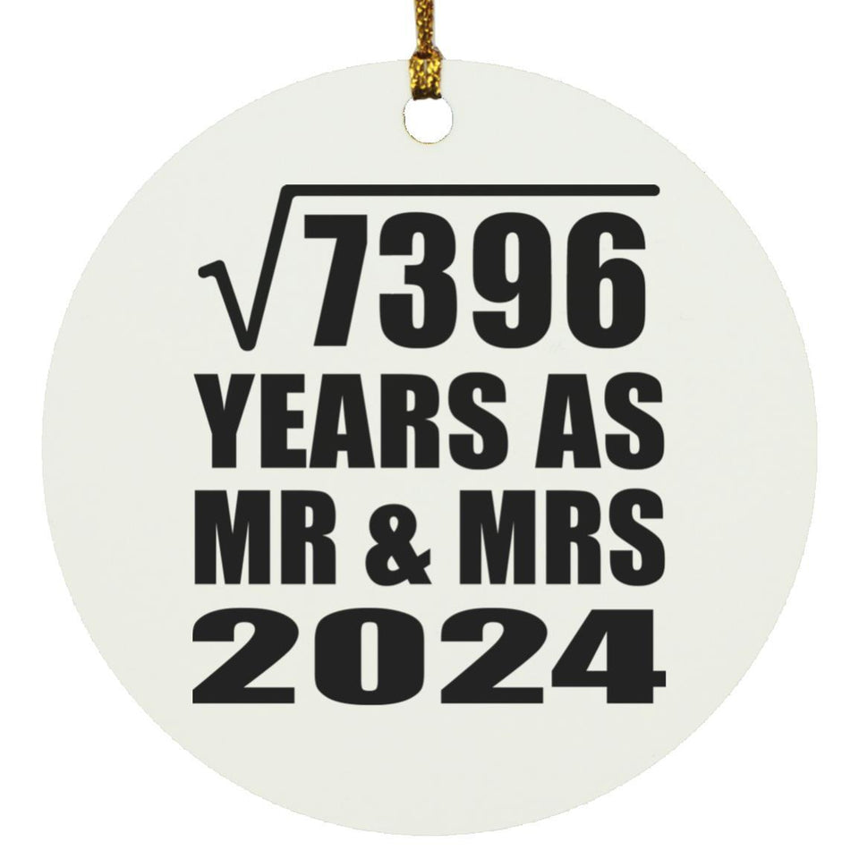 86th Anniversary Square Root of 7396 Years As Mr & Mrs 2024 - Circle Ornament