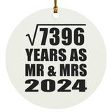 86th Anniversary Square Root of 7396 Years As Mr & Mrs 2024 - Circle Ornament