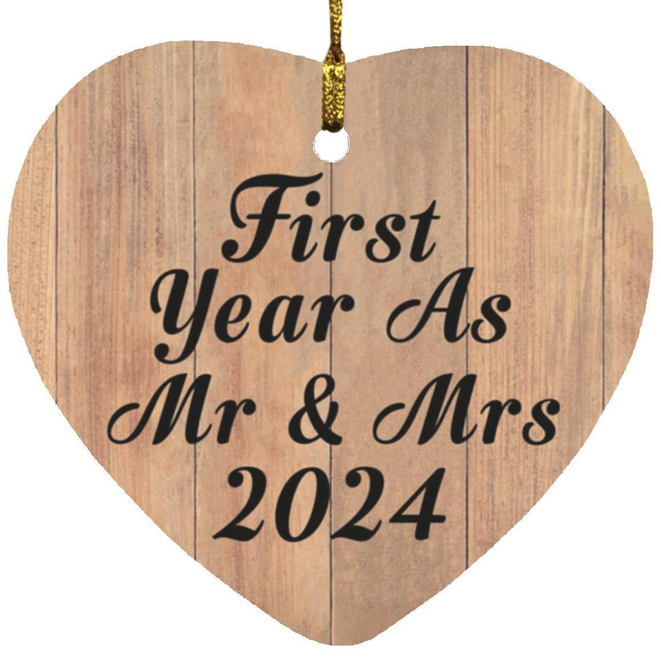 First Year As Mr & Mrs 2024 - Heart Ornament C