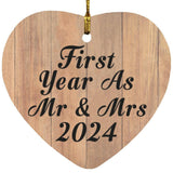 First Year As Mr & Mrs 2024 - Heart Ornament C