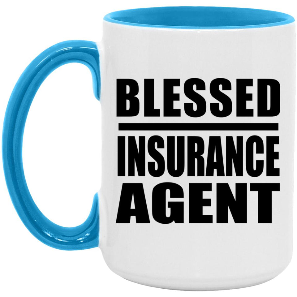 Blessed Insurance Agent - 15oz Accent Mug Blue
