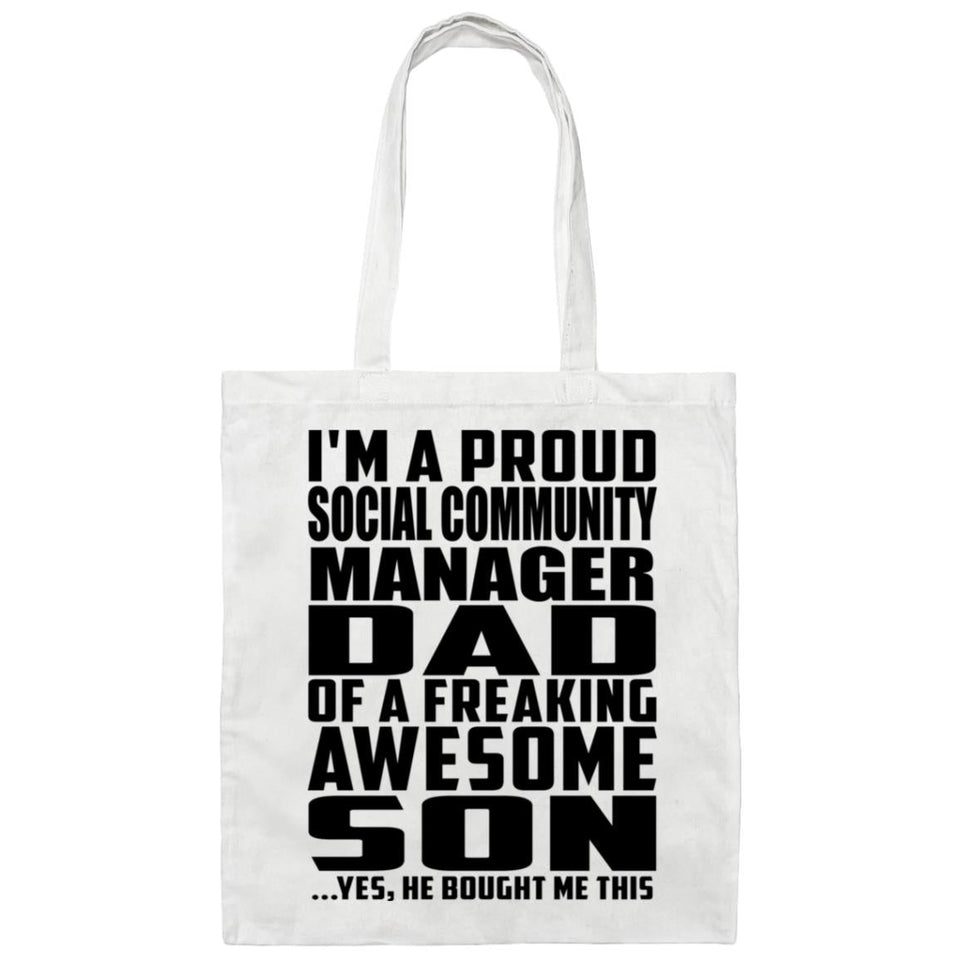 Proud Social Community Manager Dad Of Awesome Son - Tote Bag White