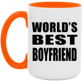 World's Best Boyfriend - 15oz Accent Mug Orange