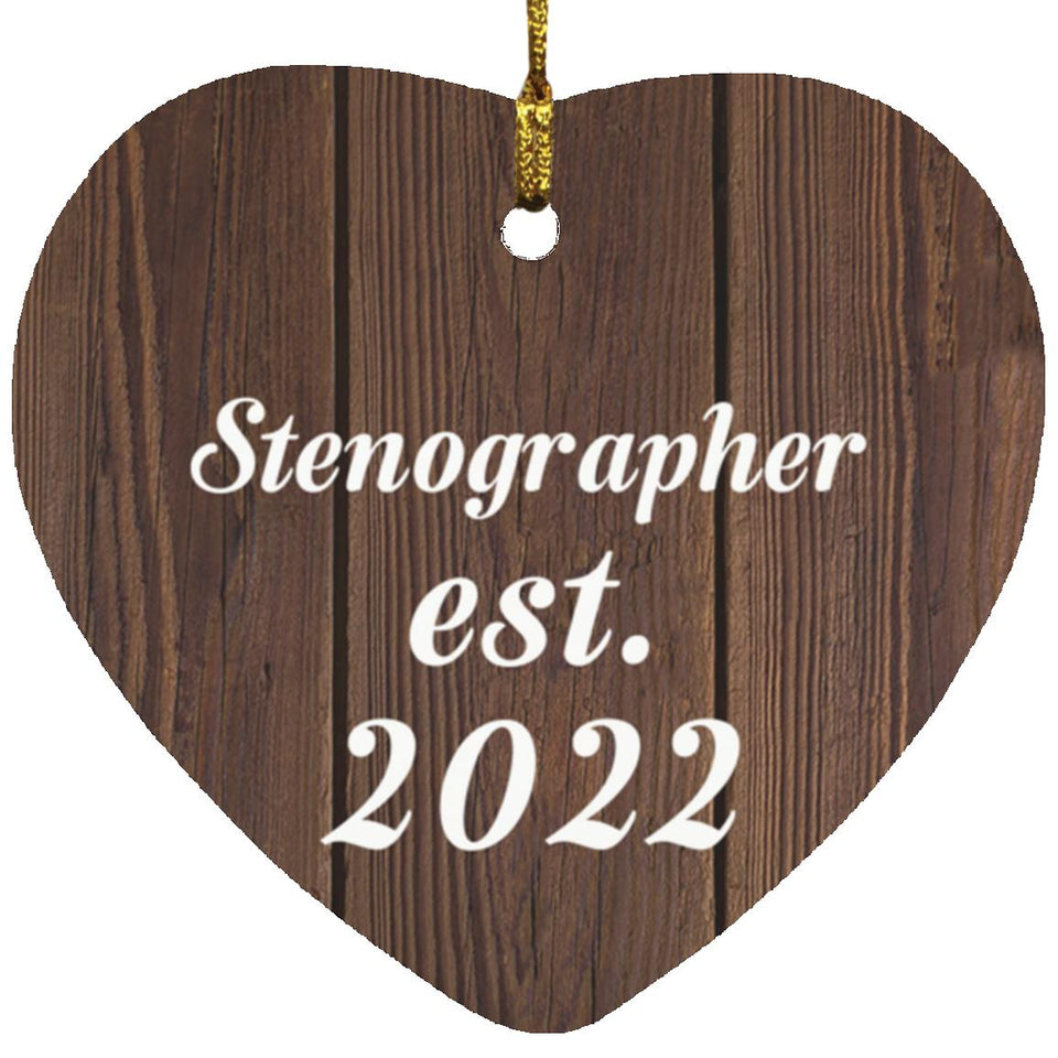 Stenographer Established Est. 2022 - Heart Ornament D