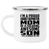 Proud Court Reporter Mom Of Awesome Son - 12oz Camping Mug