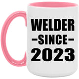 Welder Since 2023 - 15oz Accent Mug Pink
