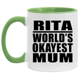 Rita World's Okayest Mum - 11oz Accent Mug Green