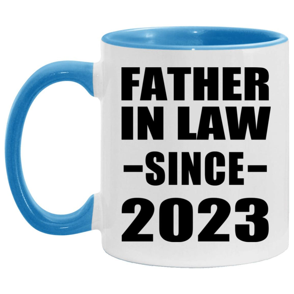 Father In Law Since 2023 - 11oz Accent Mug Blue
