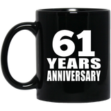 61st Anniversary 61 Years - 11 Oz Coffee Mug Black