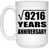 96th Anniversary Square Root of 9216 Years Anniversary - 15oz Coffee Mug