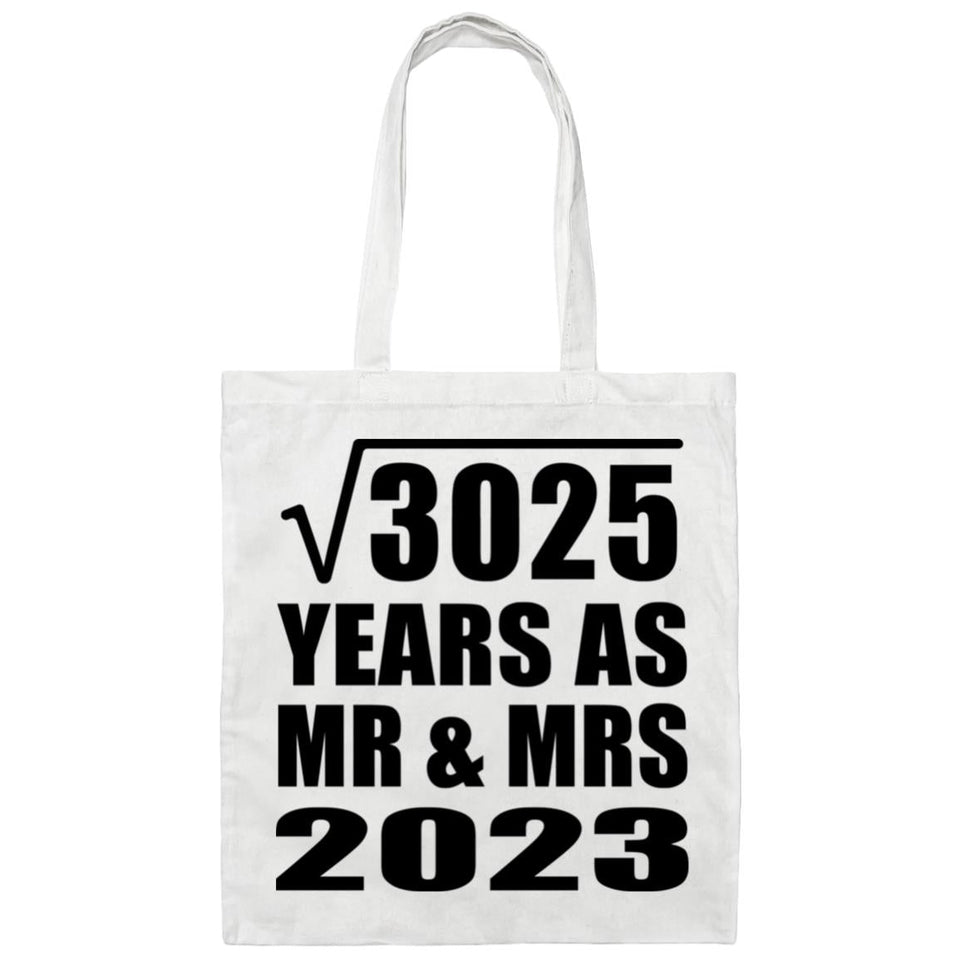 55th Anniversary Square Root of 3025 Years As Mr & Mrs 2023 - Tote Bag White