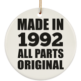 32nd Birthday Made in 1992 All Parts Original - Circle Ornament