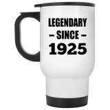 99th Birthday Legendary Since 1925 - White Travel Mug
