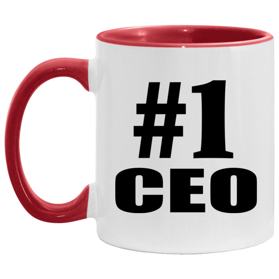 Number One #1 CEO - 11oz Accent Mug Red