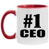 Number One #1 CEO - 11oz Accent Mug Red