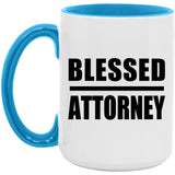 Blessed Attorney - 15oz Accent Mug Blue