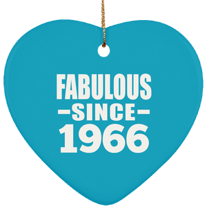 58th Birthday Fabulous Since 1966 - Heart Ornament