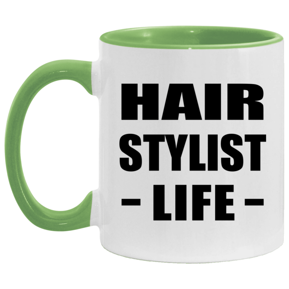 Hair Stylist Life - 11oz Accent Mug Green