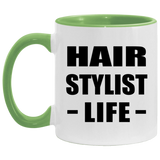 Hair Stylist Life - 11oz Accent Mug Green