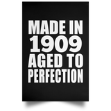 115th Birthday Made In 1909 Aged To Perfection - Poster Portrait