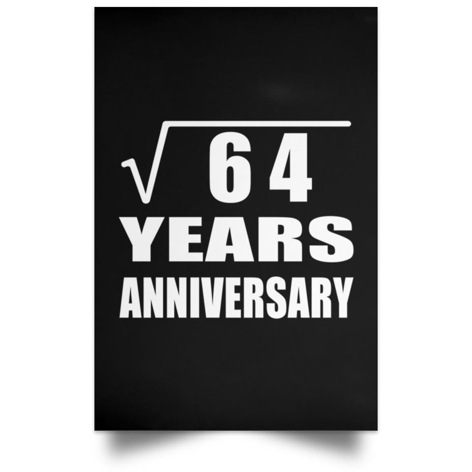 8th Anniversary Square Root of 64 Years Anniversary - Poster Portrait