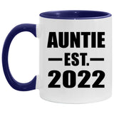 Auntie Established Est. 2022 - 11oz Accent Mug Purple