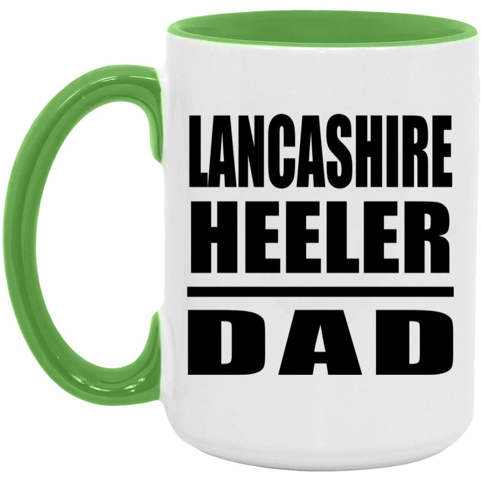 Lancashire Heeler Dad - 15oz Accent Mug Green