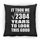 48th Birthday Took Square Root of 2304 Years To Look Good - Throw Pillow Black