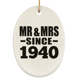 84th Anniversary Mr & Mrs Since 1940 - Oval Ornament