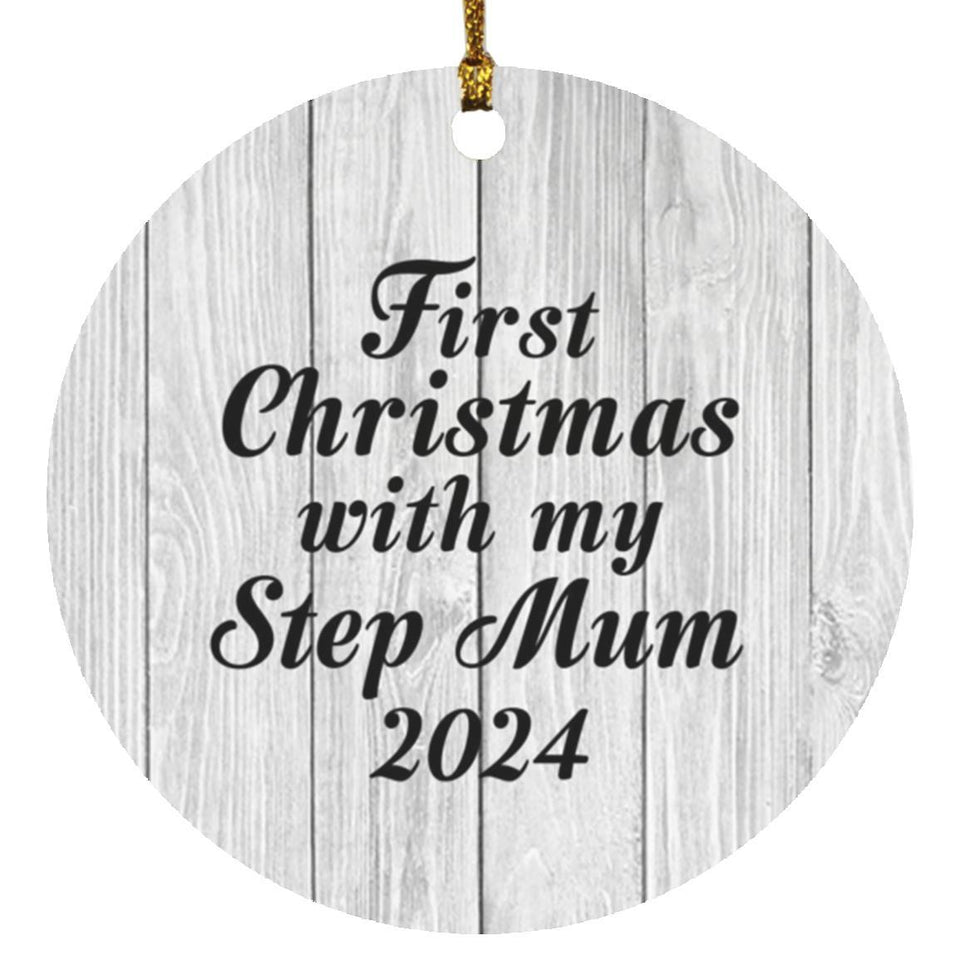 First Christmas With My Step Mum 2024 - Circle Ornament F