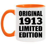 111th Birthday Original 1913 Limited Edition - 11oz Accent Mug Orange