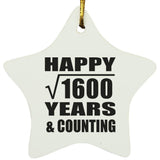 Happy 40th Anniversary Square Root of 1600 Years & Counting - Star Ornament