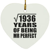44th Anniversary Square Root of 1936 Years of Mr Perfect - Heart Ornament