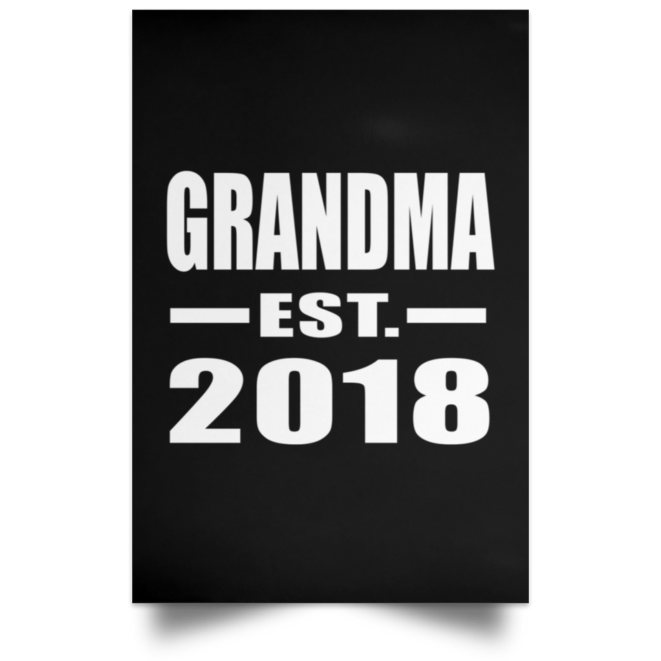 Grandma Established EST. 2018 - Poster Portrait