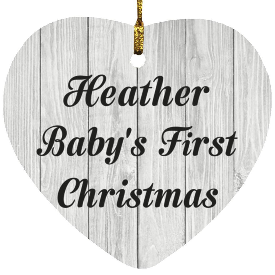 Heather Baby's First Christmas - Heart Ornament F