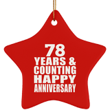 Happy 78th Anniversary 78 Years & Counting - Star Ornament