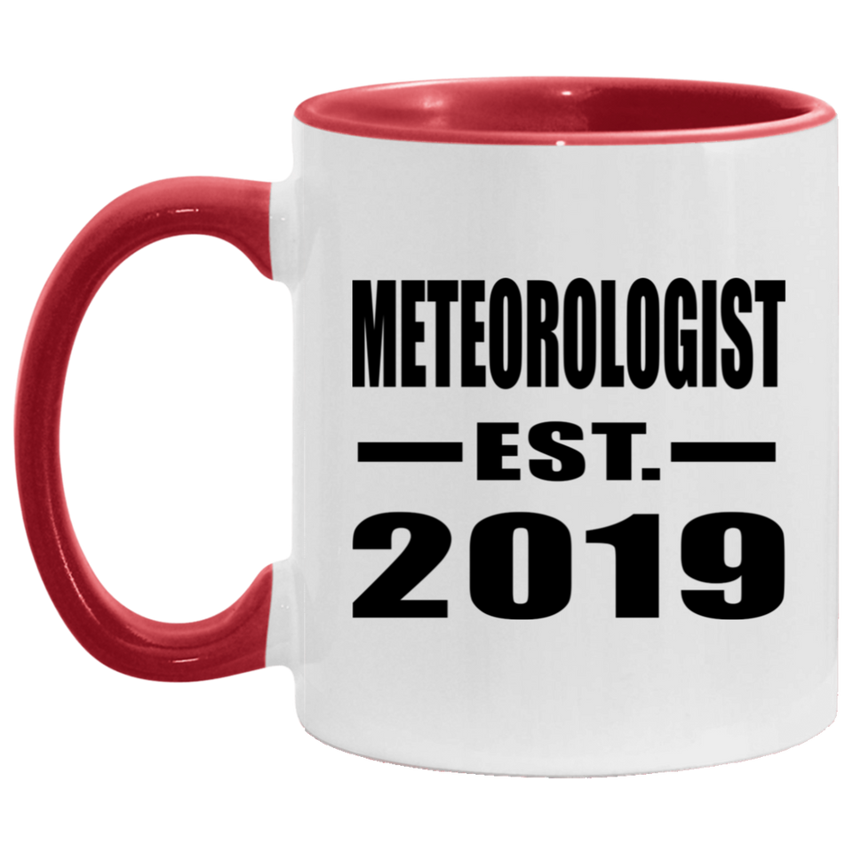 Meteorologist Established EST. 2019 - 11oz Accent Mug Red