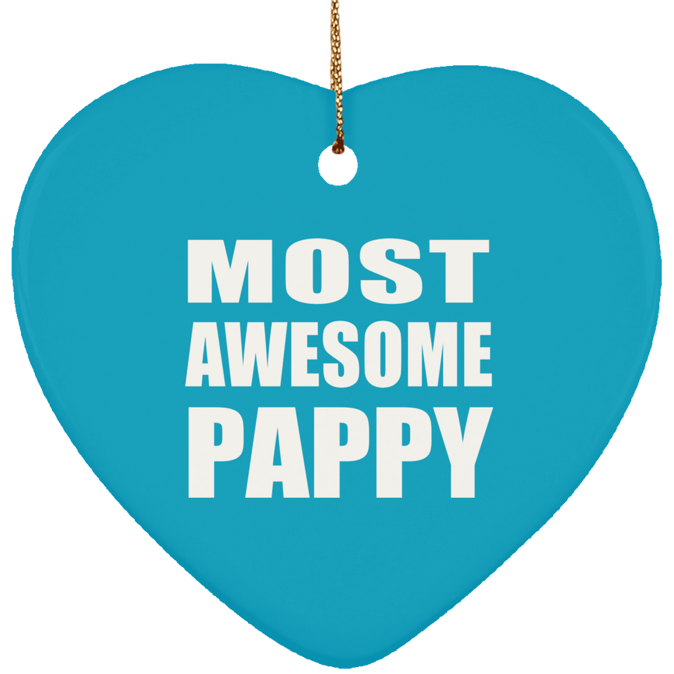 Most Awesome Pappy - Heart Ornament