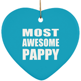 Most Awesome Pappy - Heart Ornament