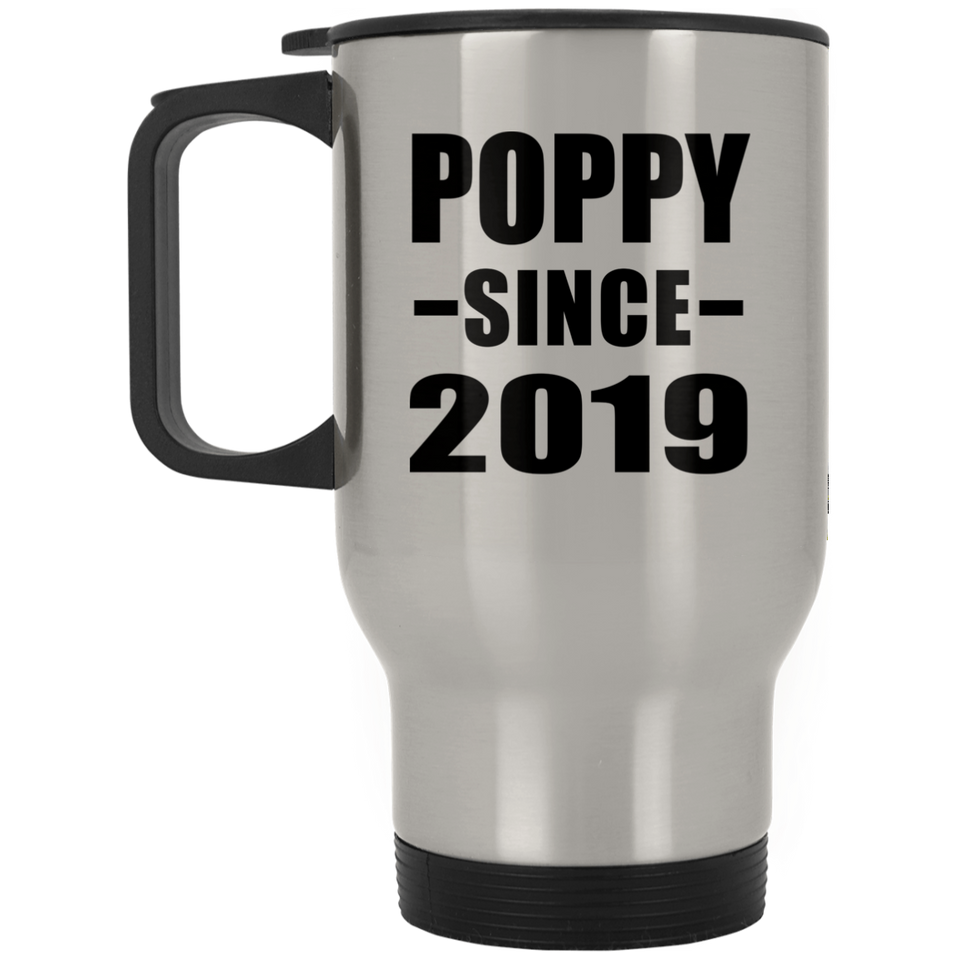 Poppy Since 2019 - Silver Travel Mug