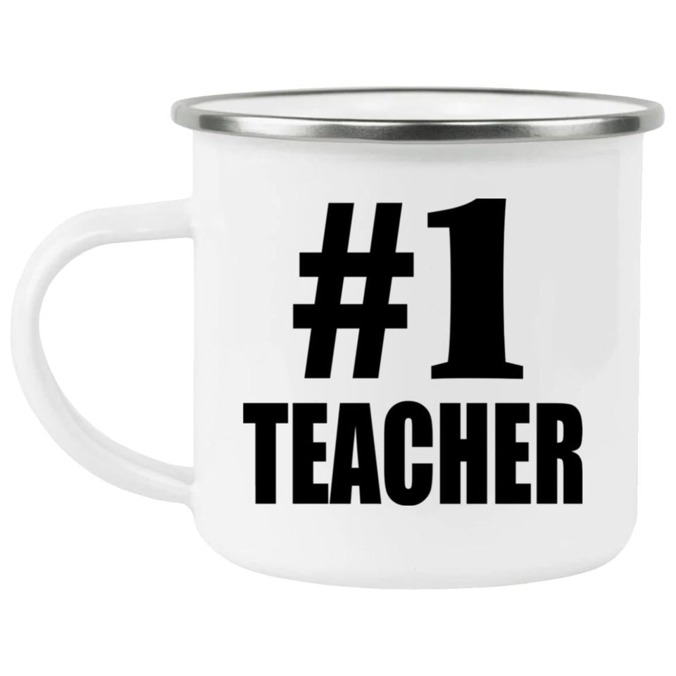 Number One #1 Teacher - 12oz Camping Mug