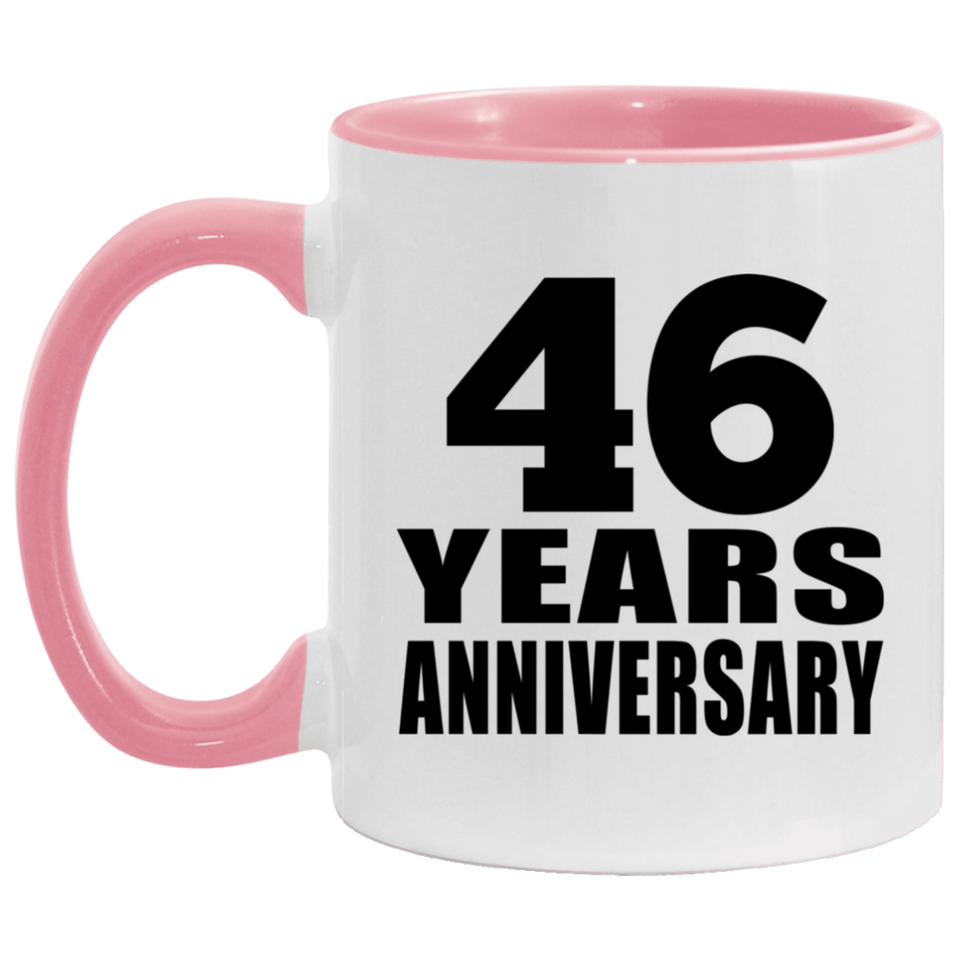46th Anniversary 46 Years - 11oz Accent Mug Pink