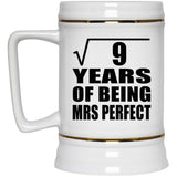 3rd Anniversary Square Root of 9 Years of Mrs Perfect - Beer Stein