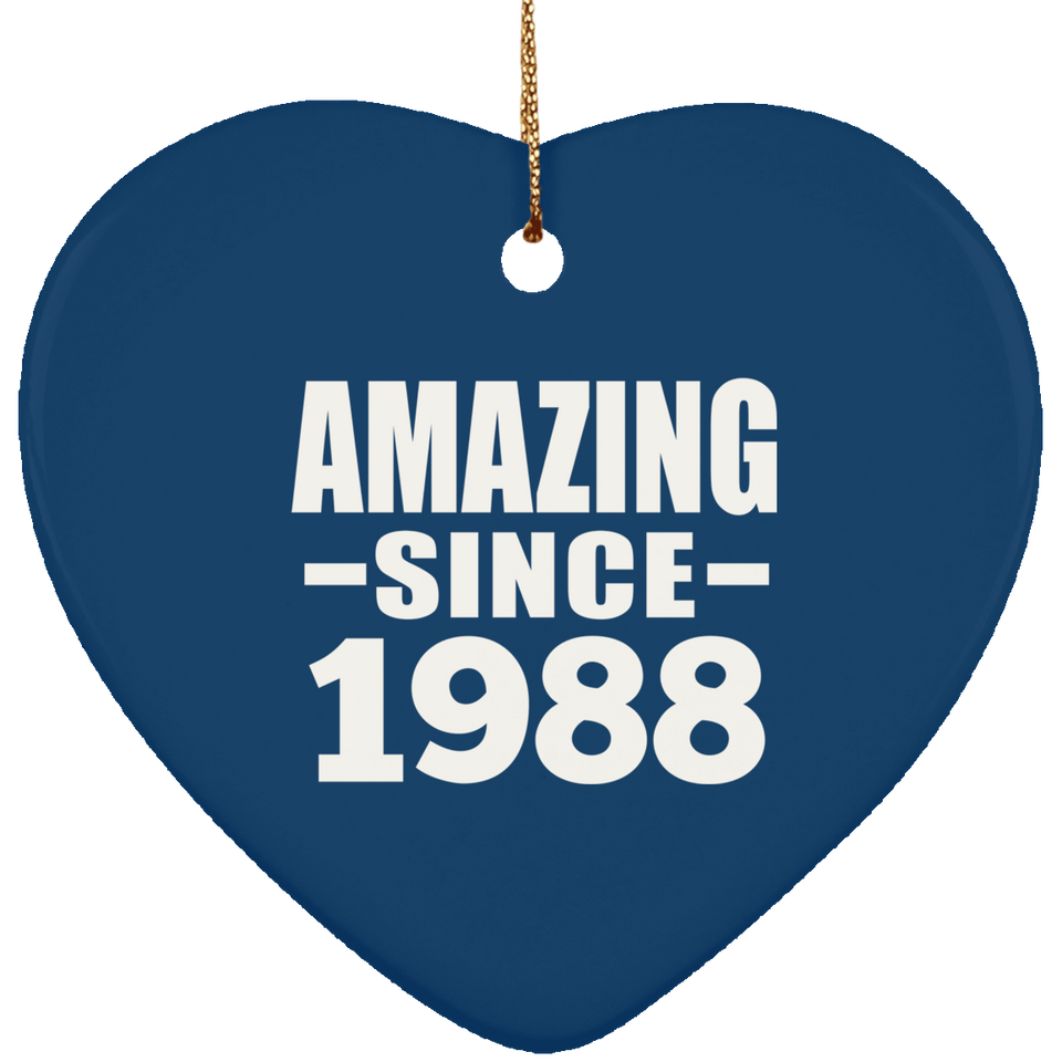 35th Birthday Amazing Since 1988 - Heart Ornament